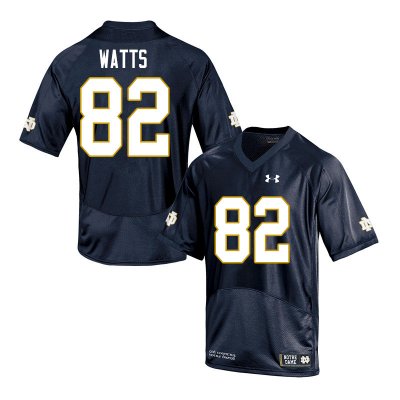 Notre Dame Fighting Irish Men's Xavier Watts #82 Navy Under Armour Authentic Stitched College NCAA Football Jersey UDH6799UX